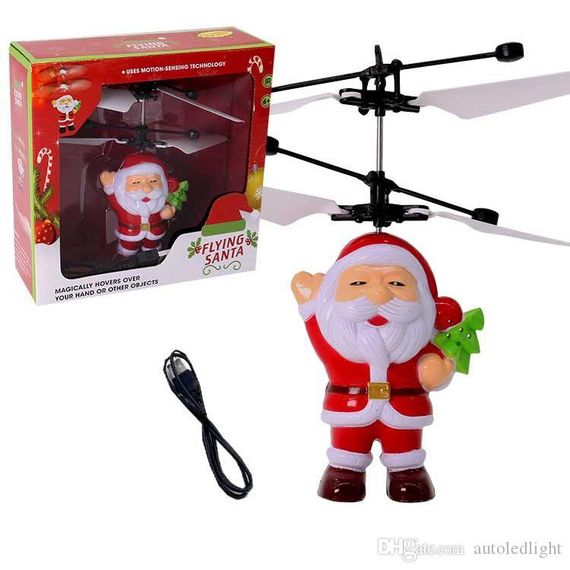 Літаюча Іграшка Flying Santa Санта Клаус Подарунок на Новий Рік Дід Мороз | Зображення 3