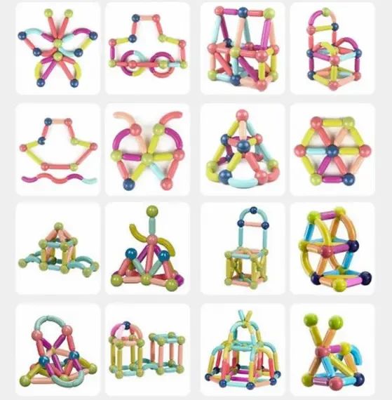 Магнітний конструктор 26 паличок, 10 кульків SKY Magnetic Sticks, кольоровий | Зображення 1