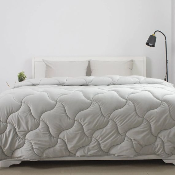 Ковдра полуторна ТЕП VELOUR 1-04870_34483 150х210 см світло-сіра