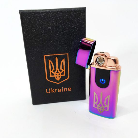 Електрична та газова запальничка Україна (з USB-зарядкою) HL-431. ZR-506 Колір: хамелеон