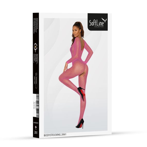 Бодістокінг - Bodystocking 2061, pink - One Size | Зображення 4