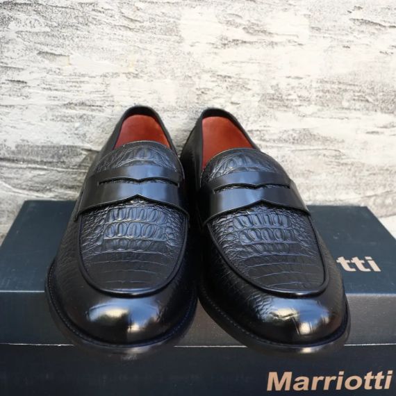 Мужские туфли Лоферы с принтом из натуральной кожи 42 размер | Зображення 1