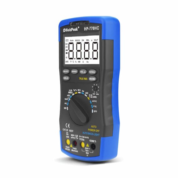Мультиметр HoldPeak HP-770HC високоточний цифровий (TrueRMS 6000 відліків 1000В 20А AC/DC 60МОм 100мФ 1000°C 10МГц NCV) | Зображення 4