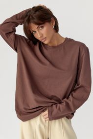 Однотонний базовий лонг oversize - коричневий цвет, ONE SIZE (є розміри)