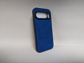 Чохол для Google Pixel 10 Pro XL / Гугл Піксель 10 Про ХЛ, Leather TPU, еко-шкіра, MagSafe, протиударний, синій