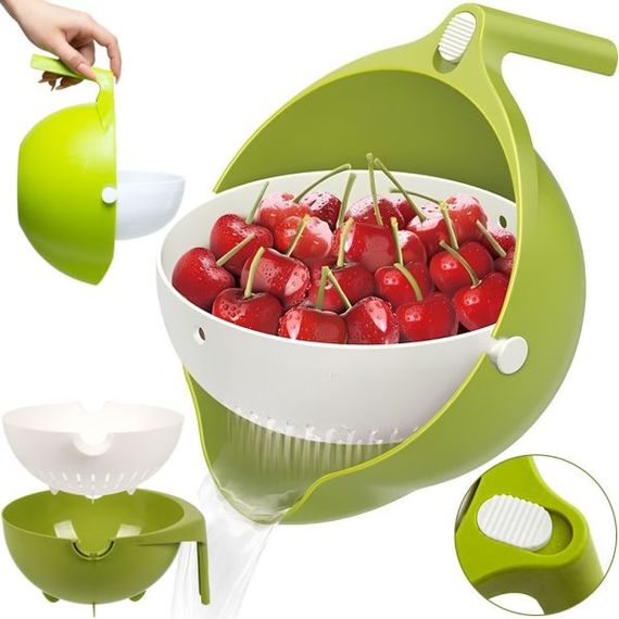 Універсальна миска – дуршлаг Mesh Strainer Drain Basket ∙ Господарський силіконовий кошик зі зливом 2в1