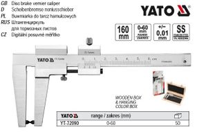 Штангенциркуль YATO Польща для гальмівних дисків l=160±0,1 мм губки 55 мм YT-72090