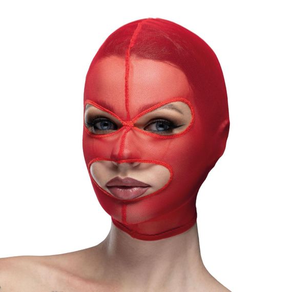 Маска сітка з відкритим ротом та очима Feral Feelings - Mask Red sexstyle