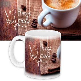Чашка з принтом I love things that make you... 330 мл (KR_WOL037)