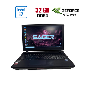 Ігровий ноутбук Б-клас Sager P750TM1 / 17.3" (1920x1080) IPS / Intel Core i7-8700K (6 (12) ядра по 3.7 - 4.7 GHz) / 32 GB DDR4 / 240 GB SSD / nVidia GeForce GTX 1060, 6 GB GDDR5, 192-bit / WebCam б/в