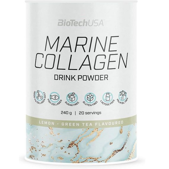Хондропротектор (для спорту) BioTechUSA Marine Collagen 240 g /20 servings/ Green Tea Lemon
