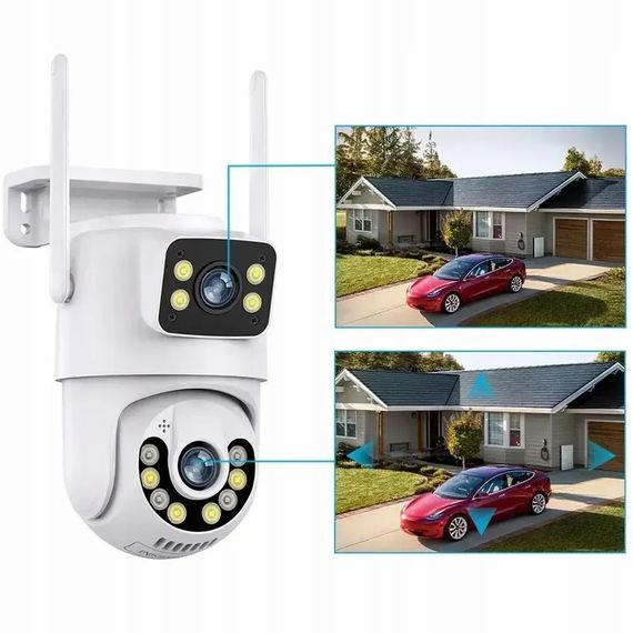Вулична камера відеоспостереження ICSEE 2 лінзи / Поворотна WiFi камера 8MP з датчиком руху | Зображення 4