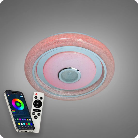 Люстра світлодіодна 517 Dlight RGB з пультом і  колонкою 80Вт Білий (02144) | Зображення 5