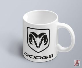 Чашка  з принтом авто логотип Dodge  (02010102035)