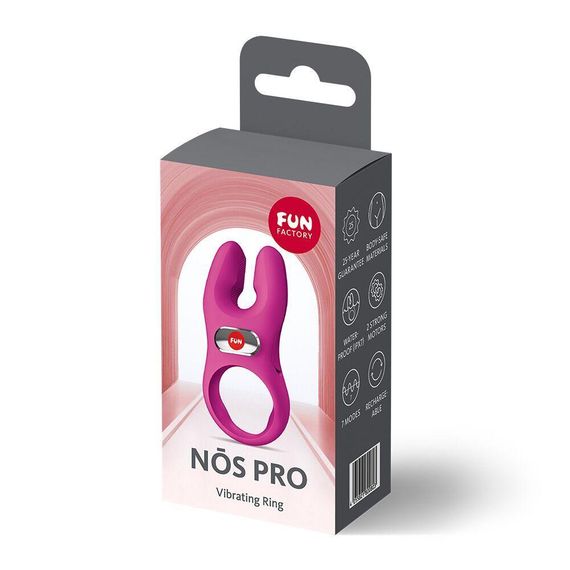 Эрекционное виброкольцо с двойной стимуляцией клитора Fun Factory NŌS PRO Magenta, 2 мотора Sex Aura | Зображення 7