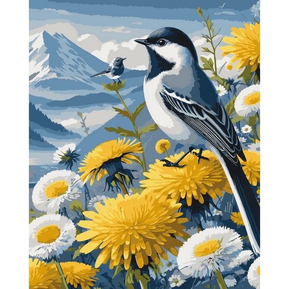 Картина за номерами "Пташки у кульбабках" ©arttem_illustration 13158-AC 40х50 см