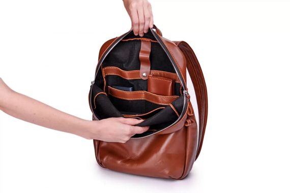 Шкіряний рюкзак Skin and Skin Nomad L Коньячний (BP04CO-L) | Зображення 3