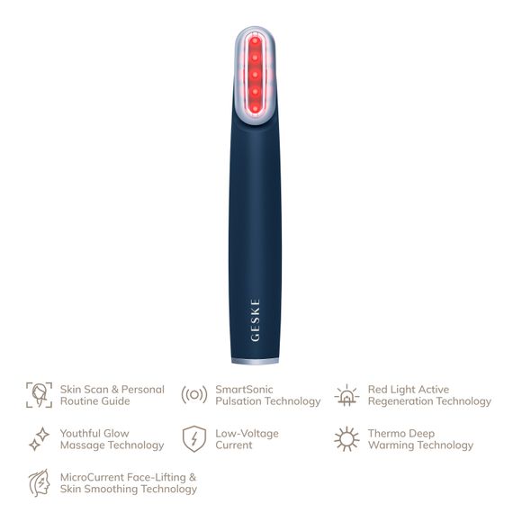 Пристрій для зміцнення і тонізації шкіри обличчя з поворотною головкою GESKE Skin Firming Wand 7в1 midnight | Зображення 1