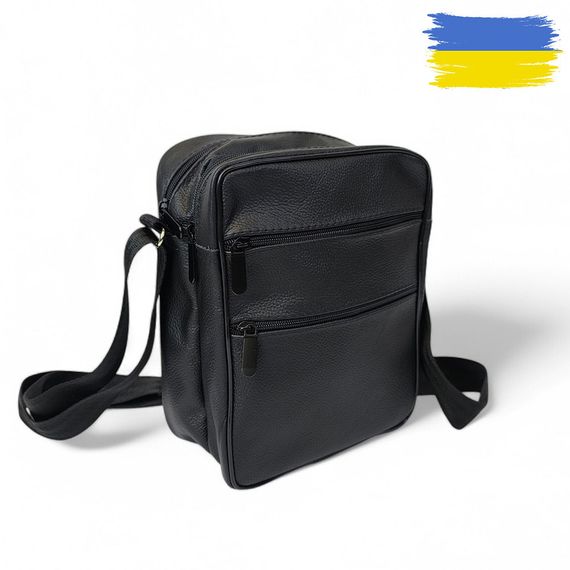 Стильная мужская кожаная сумка через плечо – премиальное качество и емкость, большая HV-980 мужская сумка | Зображення 7