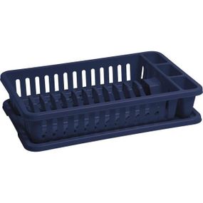 Сушилка для посуды Curver Compact 13402 настольная пластиковая с поддоном синяя