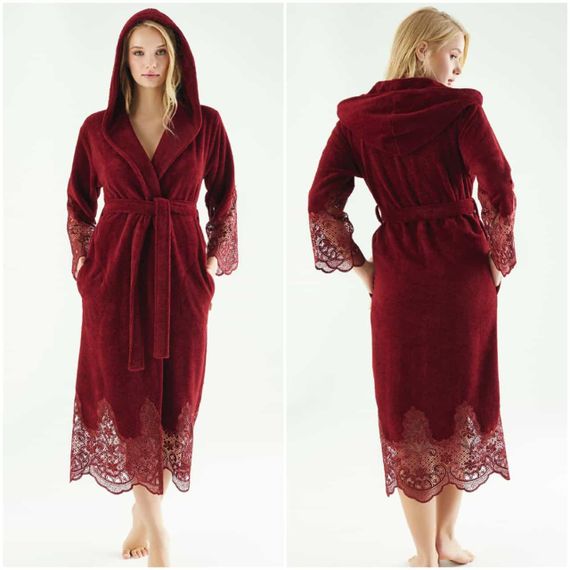 Женский халат Nusa 4150 бордовый, 3XL | Зображення 8