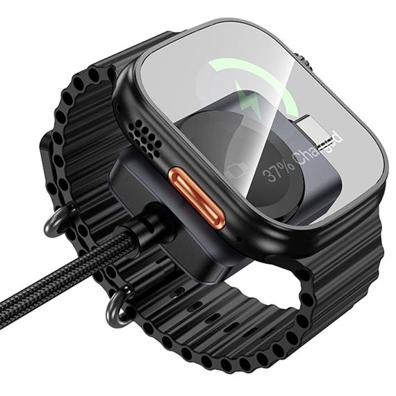 Дата кабель Hoco CW66 2in1 Type-C to iWatch/Type-C PD100W (1.2m) Black | Зображення 2