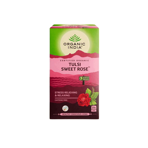 Органічний індійський чай Тулсі, солодка троянда  25 пакетиків Organic India 801541605002
