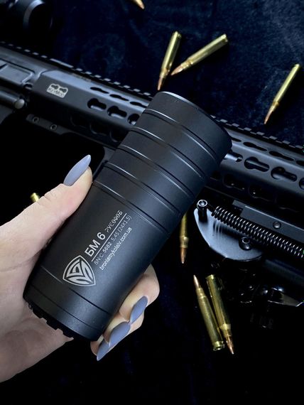 тактичний глушник БМ6 30% Русофоб 5.45 з фіксатором для AKC-74У AK-74 AKC-74 чорний | Зображення 4
