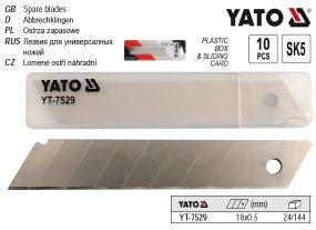 Леза для ножа YATO з відломними сегментами, w=18 мм, 10 шт. [24/144]