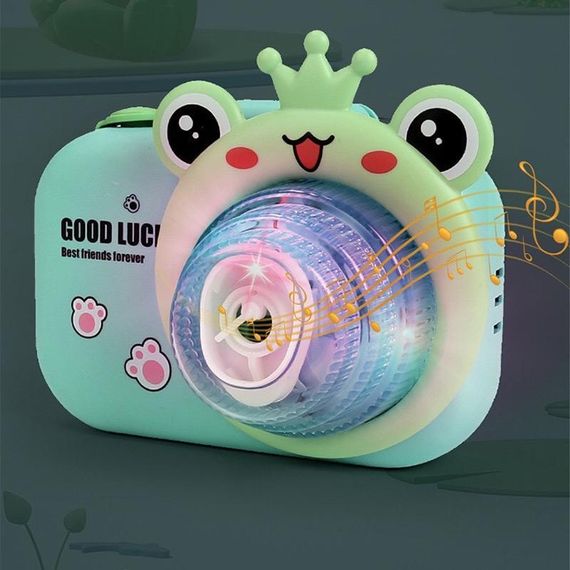 Фотокамера-генератор мыльных пузырей 9996 Children's camera Rabbit / Pink Frog / Green | Зображення 3