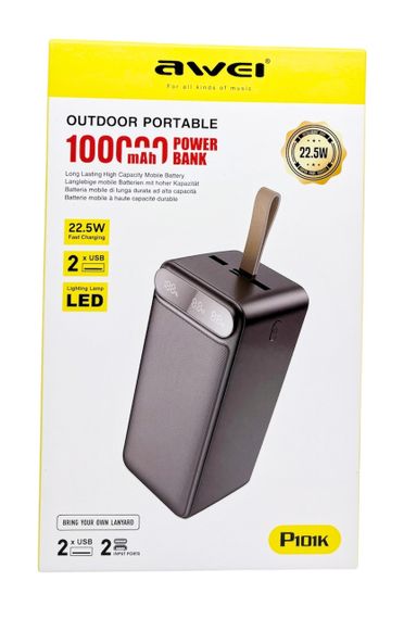 Power Bank 100000 mAh 22,5W з кабелем Type-C P101K зарядка зовнішній акумулятор павербанк швидка зарядка | Зображення 7