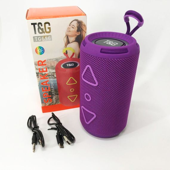 Bluetooth колонка портативна TG656 FM-радіо, потужна переносна акустична колонка. Колір: фіолетовий | Зображення 9