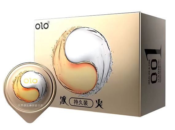 Ультратонкі презервативи з гіалуроновою кислотою, зігріваючим та охолоджуючим ефектом OLO - Ice & Fire, 10 шт sexstyle