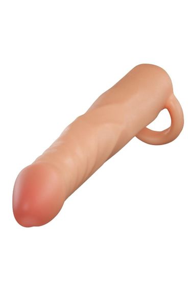 Насадка на пеніс реалістична Blush Performance Plus з кільцем для мошонки, бежева Sex Aura | Зображення 3