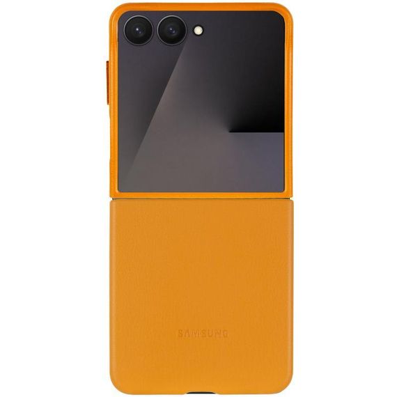 Шкіряний чохол Leather Case (AAA) для Samsung Galaxy Z Flip5 Blue Brown | Зображення 1