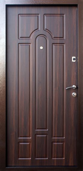 Входные двери Qdoors Металл/МДФ Стандарт М Классик вишня мореная Белый, Серый, Черный, Натуральное дерево, Темное дерево, Матовый хром