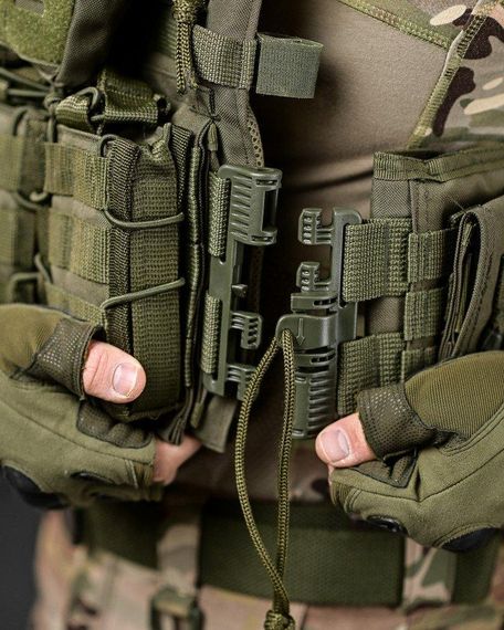 Плитоноска SINGLE SWORD олива 4 точки швидкого скидання | Зображення 3