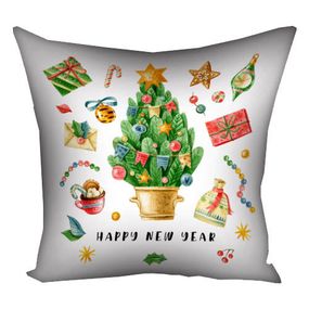 Подушка габардинова з принтом Happy New Year 30x30 (3P_22NG006)