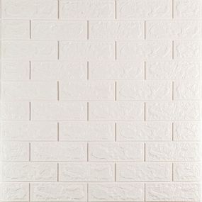 3D панель самоклеюча 700х770х5мм цегла Білий (001-5) SW-00000029
