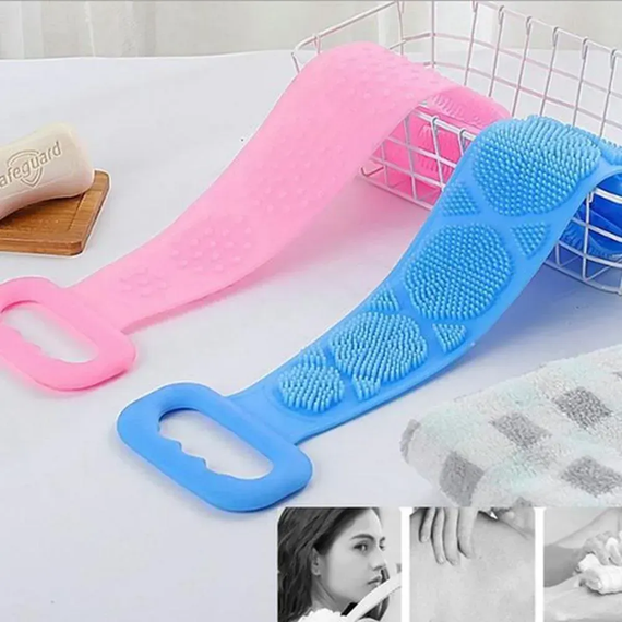 Силіконова мочалка очищуюча щітка для душу Silicone bath towel | Зображення 6