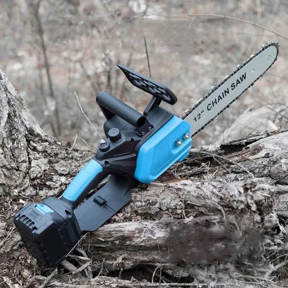 Ланцюгова пила з шиною 12 дюймів і 2 акумуляторами 48 В кейсі Electric Saw Blue | Зображення 2