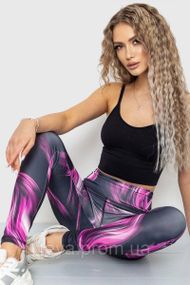 Лосини жіночі різнобарвні кольори чорно-фіолетовий розмір M FA_006244