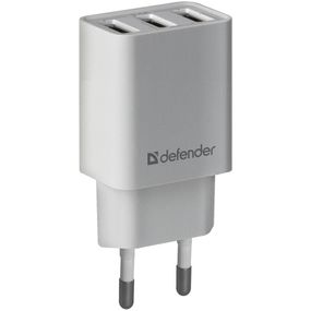 Мережевий зарядний пристрій Defender UPA-31 White, 3xUSB, 5V / 3.1A (83587)