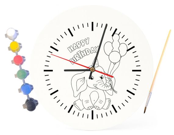 Дитячий набір для творчості годинник розмальовка На День народження 30 см (Г0163) | Зображення 3