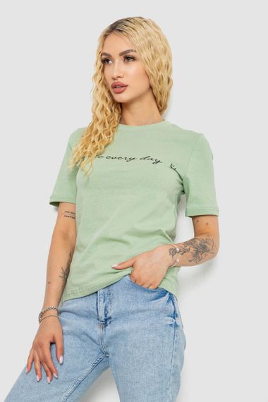 Футболка женская с принтом, цвет оливковый, 241R130 | Зображення 2