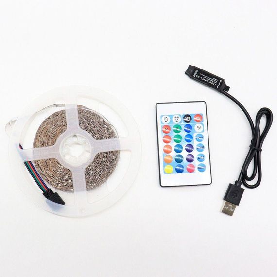 Світлодіодна Led стрічка 10м, з пультом ДК, від USB / Багатокольорова RGB підсвітка для кімнати | Зображення 9
