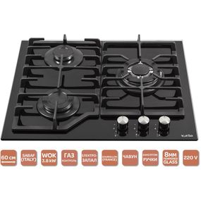 Варочная газовая панель Ventolux HSF630-T3G CESTB (BK) три конфорки