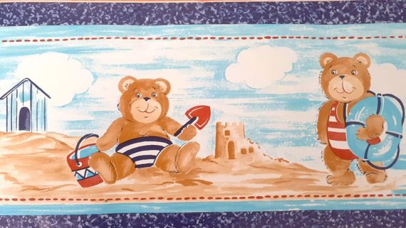 Пленка самоклеющаяся бордюрная 13,3х1000cm водостойкая детский рисунок