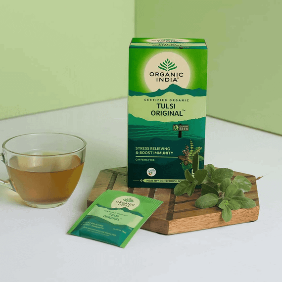 Органічний індійський чай Тулсі оригінальний  25 чайних пакетиків Organic India 801541050505 | Зображення 2