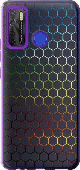 Чехол на Tecno Camon 15 Переливающиеся соты "498u-2405-17620"